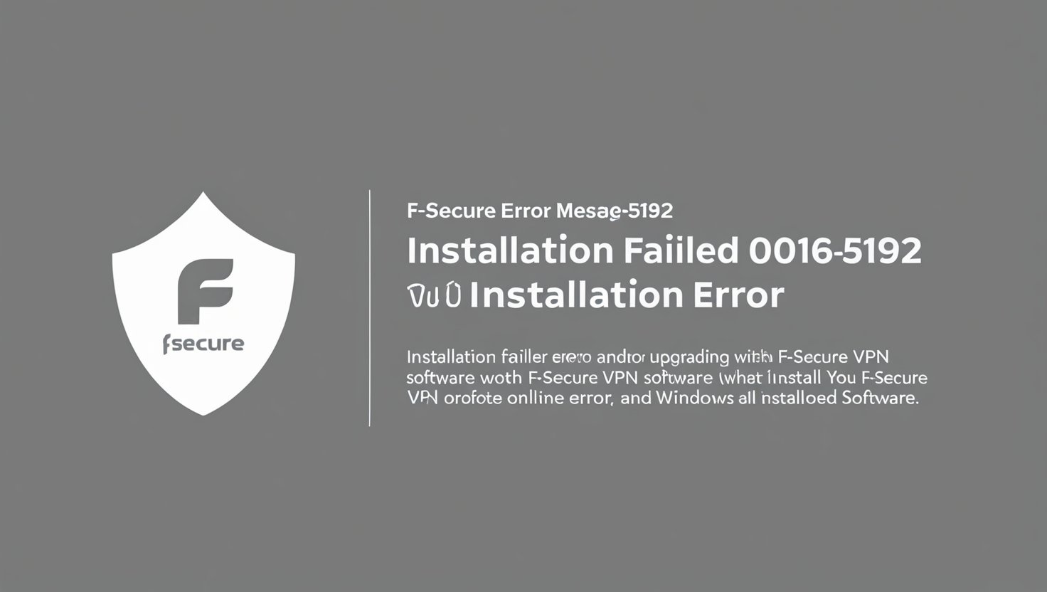 F Secure Error Mesage 0016-5192